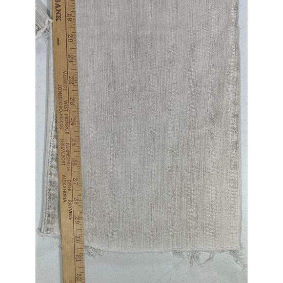 Chicos Platinum Denim Jeans Size 2 (34x30) Ultimate Fit Flare Leg Tan Wash READ - Picture 7 of 9